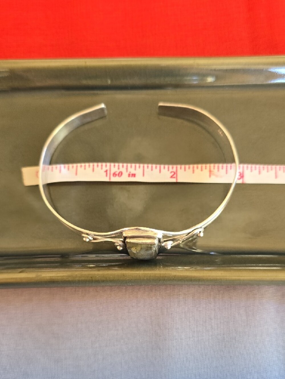 Boho Artisan Sterling Silver 925 Labradorite Cuff Bracelet - Picture 7 of 16